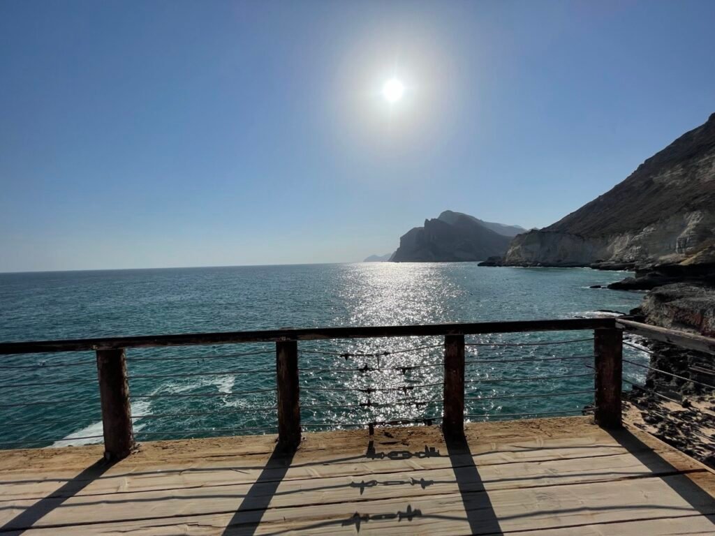 mughsail sea on a sunny day in winter in salalah
